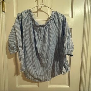 Striped Off the Shoulder 3/4 Sleeve Top